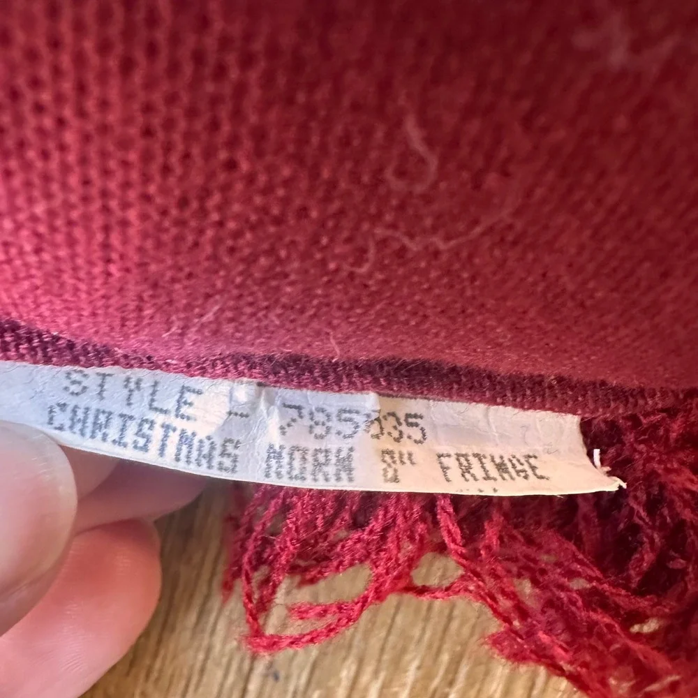 Vintage Riverdale Christmas Tree‎ Pillows 8in Tapestry Fringe Red Green Holiday